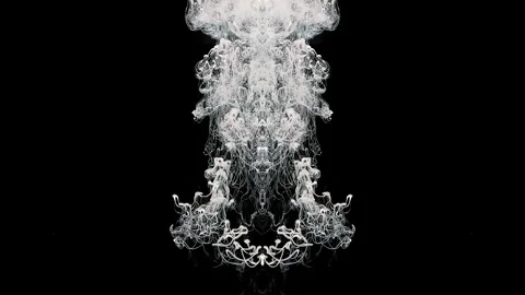 Thick strands of white paint rise up like a jellyfish Stock-Footage 318068044