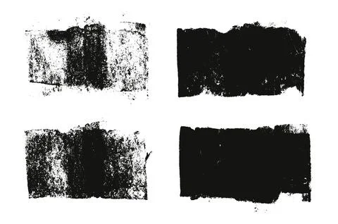 Thick streaks text box tag. Grunge brush paint stokes. Brayer ink black wide Stock Illustration