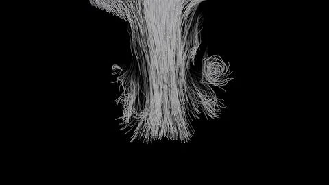 Thick stream of threads from top monochrome on black background. Combustion.. Illustrazione stock