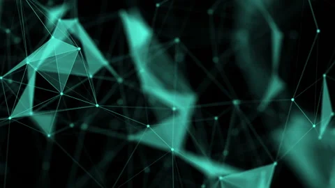 Thick structure.Abstract futuristic, polygonal space with a dark background with Stock Footage 95297175