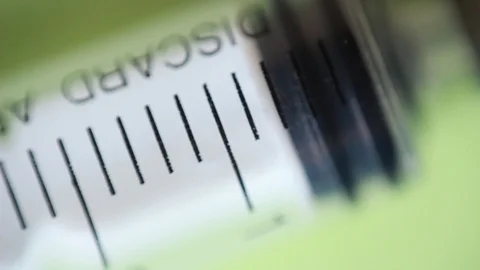Thick syringe extreme closeup Vídeo Stock 88764468