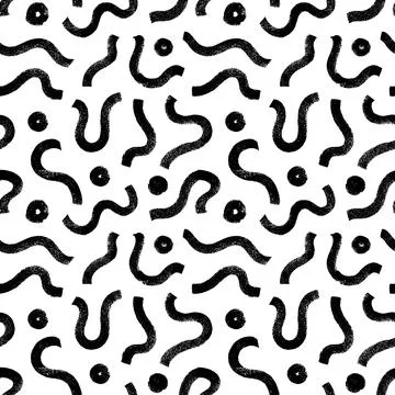 Thick texture curved lines vector seamless pattern Stock Illustration