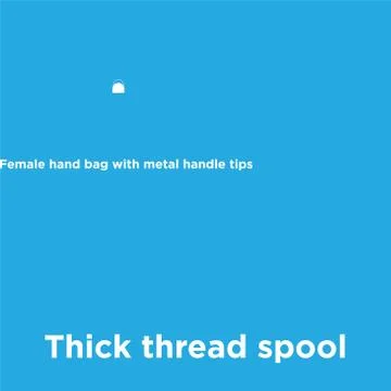Thick thread spool icon isolated on blue background Illustrazione stock