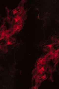Thick twirling smoke pattern corner black background Resolution and high Stock Photos