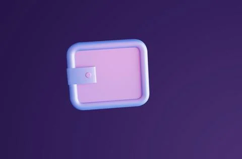 Thick wallet 3d rendered icon. Online payment and money saving concept Stock Illustration