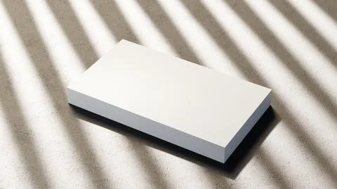 Thick White Card with Dramatic Sunlit Shadows Illustrazione stock