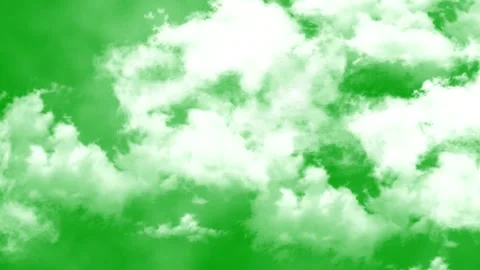 Thick White Clear moving clouds effect on Green screen Stock Footage 245150740