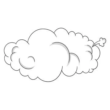Thick white clouds, doodle icon drawing Stock-Illustration