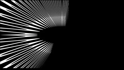 Thick white concentric arcs expanding to create bold circular ring against black Stock-Footage 332879825