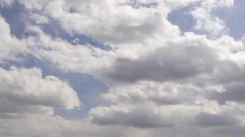 Thick white fluffy clouds Stock Footage