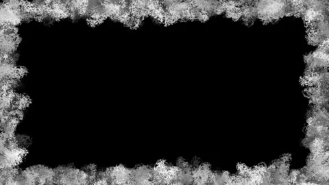 Thick white rectangular frame with rough paint texture on a black backgroun.. 스톡 동영상 323571352