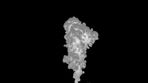 Thick white smoke on black background Stock Footage 109074683