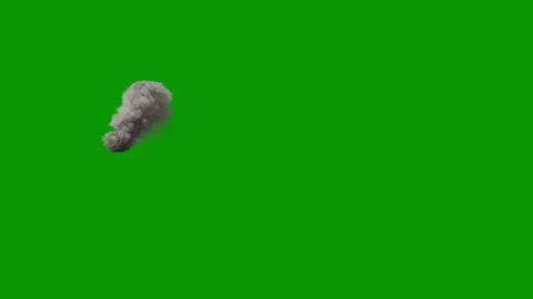 Thick White Smoke - Bombed Building Green Screen Background 4K 24p Stock Footage 346491886
