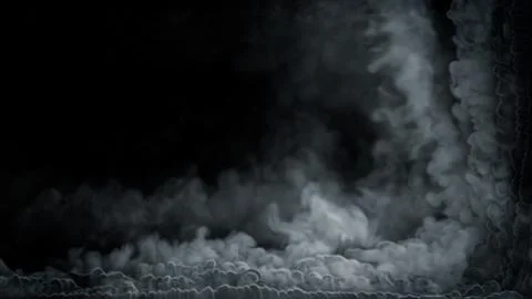 Thick white smoke or clouds corner frame, isolated - abstract 3D rendering Illustrazione stock
