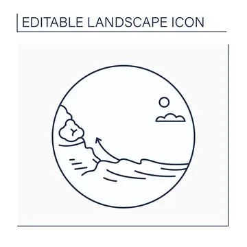 Thicket line icon Stock Illustration