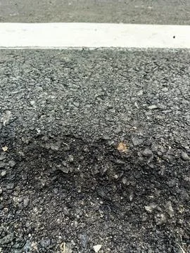 The thickness of asphalt on roads. 写真素材