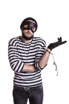 Thief arrested as a consequence of his crime Stock Photos