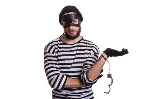 Thief arrested as a consequence of his crime Stock Photos