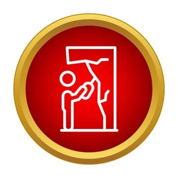 Thief breaking into house icon concept Stock Illustration