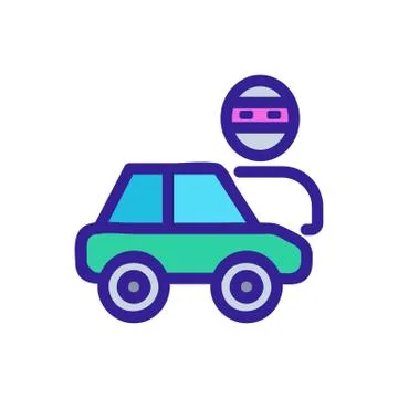 Thief car icon vector. Isolated contour symbol illustration Ilustração Stock