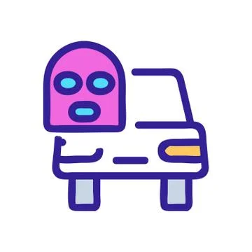 Thief car icon vector. Isolated contour symbol illustration Stock Illustration