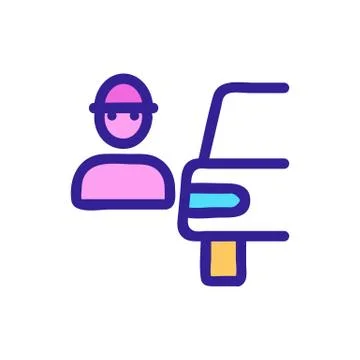 Thief car icon vector. Isolated contour symbol illustration 스톡 일러스트