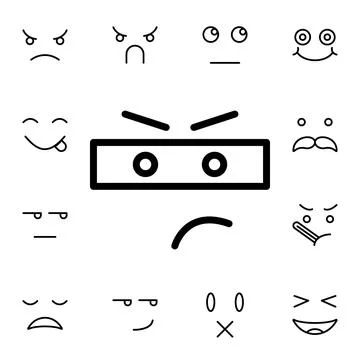 Thief, face flat vector icon in emotions pack Stock Illustration