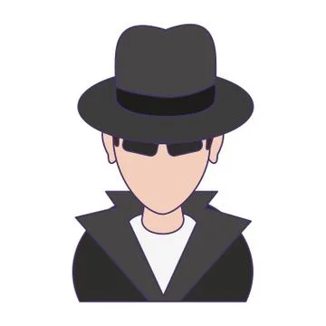 Thief hacker avatar symbol blue lines Stock Illustration