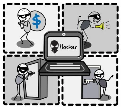 Thief hacker vector Stock Illustration