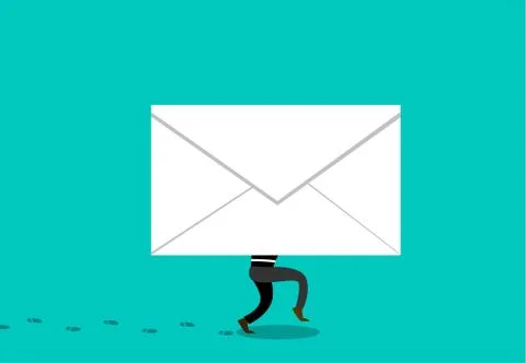 Thief hide in Phishing Mail to hacking, vector Stock Illustration