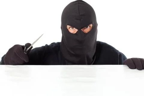 Thief with a knife Stock Photos