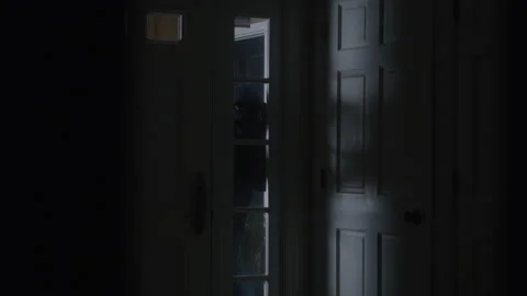Thief Looking In Home Window Stock Footage 208804808