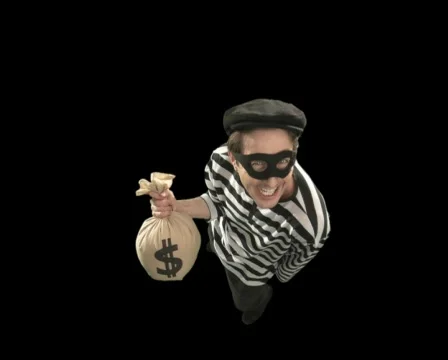 Thief with Moneybag Stock Footage 754271