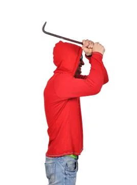 Thief with nail puller Stock Photos