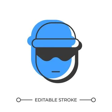 Thief offset shadow line icon Stock Illustration