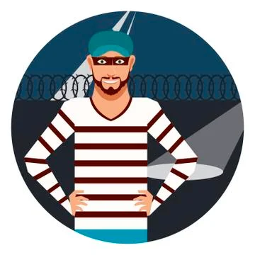 Thief in the Prison Stock Illustration