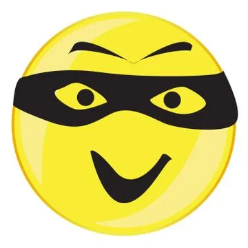 Thief Smile Face Button Isolated Stock Illustration