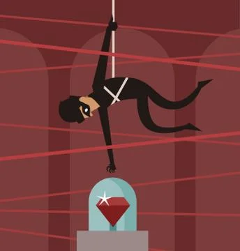 Thief stealing a gem Stock Illustration