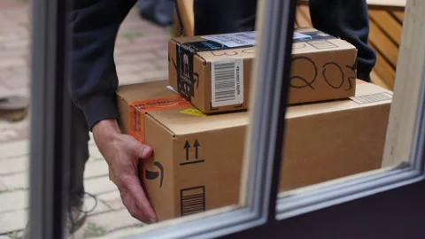 Thief Stealing Packages from Home Stock Footage 160346804