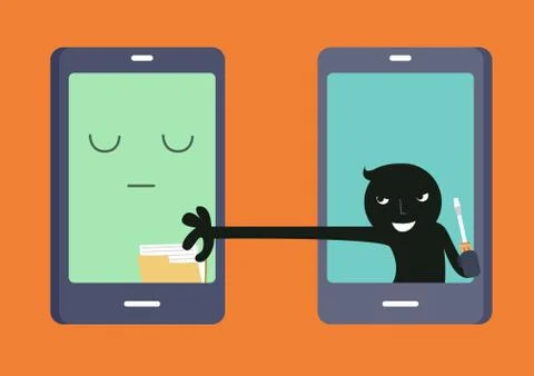 Thief Through the Internet Stock Illustration