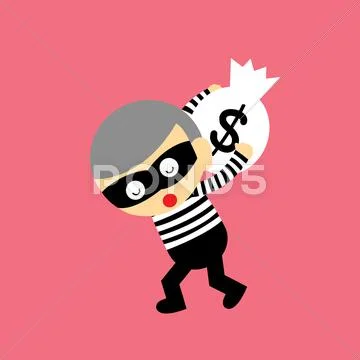 Thief vector cartoon ~ Clip Art ~ Download Now #36410023