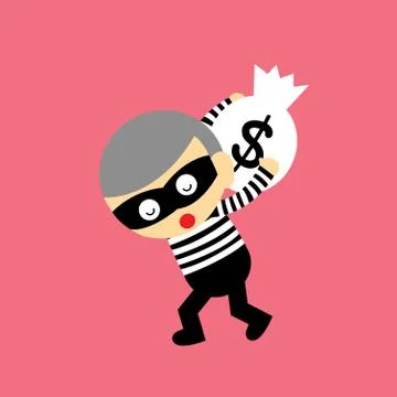 Thief vector cartoon Stock Illustration