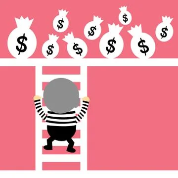 Thief vector cartoon Stock Illustration