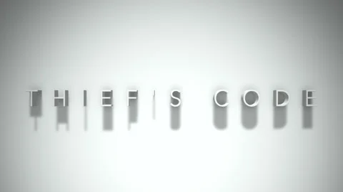 Thief's code 3D title animation white text on a white background Stock Footage 299702361