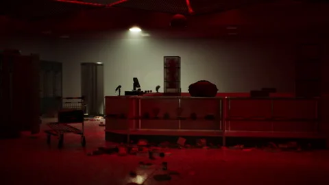 Thieves raid and vandalize empty store in a darkened urban area at night Stock Footage 288768984