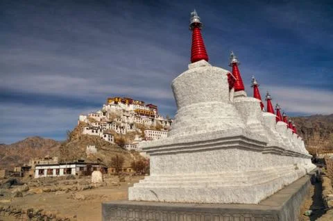Thiksey monastery Stock Photos