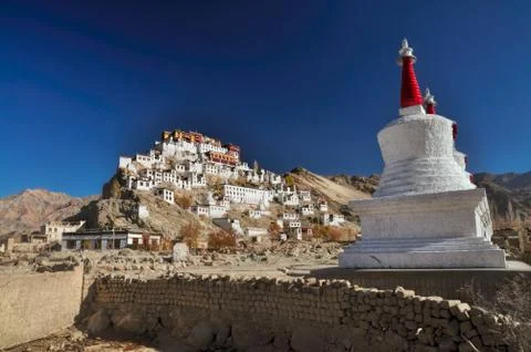 Thiksey monastery Stock Photos