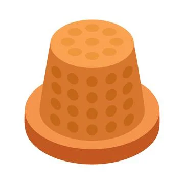 Thimble 3d isometric icon Stock Illustration