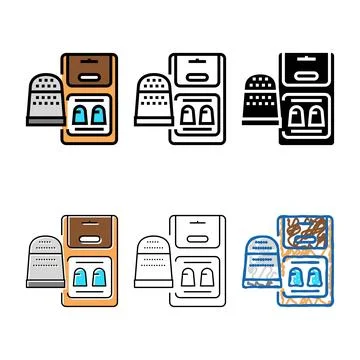 Thimble accessory color designs icon vector Stock Illustration