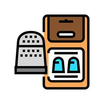 Thimble accessory color icon vector illustration Stock Illustration